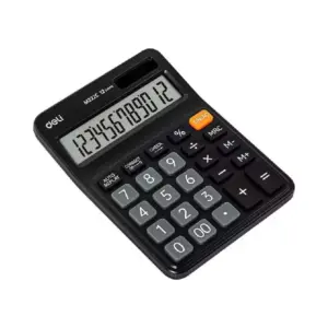 Deli Stationery Deli Desktop Calculator 13 Digits, Plastic Body, 120 Steps Check & Correction, Black EM222C