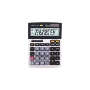 Deli Stationery Deli Desktop Calculator 14 Digit 150 Steps Check Function (forward & backward), Easy View Tilted Display,  Auto Replay, 3-Key Memory , Auto Power Off E1671C