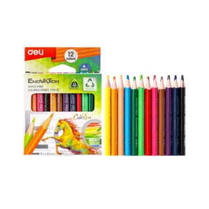 Deli Stationery Deli Colored Pencils 12 Colours, Triangular Barrel C114-12
