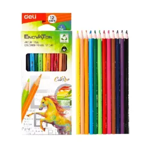 Deli Stationery Deli Colored Pencils 12 Colours, Triangular Barrel, Smooth Shading EC113-12