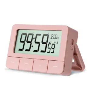 Deli Stationery Deli Digital Alarm Clock, Compact & Easy to Use, Blue/Pink 8841
