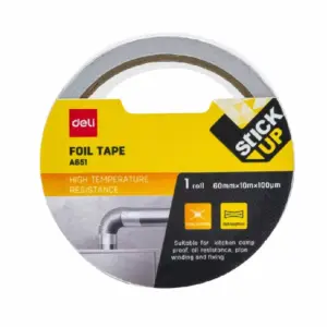 Deli Stationery Deli Foil Tape 100um, Aluminum, Silver EA651