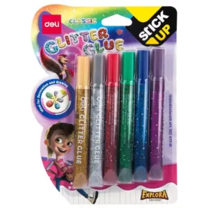 Deli Stationery Deli Glitter Glue 12ml EA71301 Pack of 6