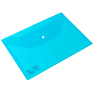 Deli Stationery Deli Office Folder File A4 Light Blue Made from High Quality Material, Equipped with a Secure Closure Mechanism, Waterproof and Fine to Roll Up EF10472