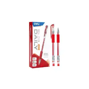 Deli Stationery Deli Gel Pen Bullet Tip 0.5mm, Red, Pack of 12 E6600S-RD