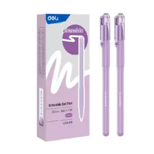 Deli Stationery Deli Erasable Gel Pen Needle Tip 0.5mm, Purple, Pack of 12 EG274-PR