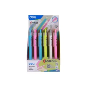 Deli Stationery Deli Mechanical Pencil 0.7mm Smooth Pencil Refill Dispensing Mechanism, Bright Color Design EU61200