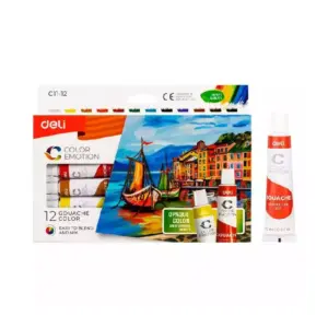 Deli Stationery Deli Oil Pastels (Gouache) 12 Colours, 12ml Tubes EC11-12