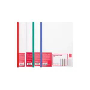 Deli Stationery Deli Report File A4 0.17mm 100% Korean Imported PP Material, Sliding Bar to Secure Papers in Place E5531 (Pack of 3)