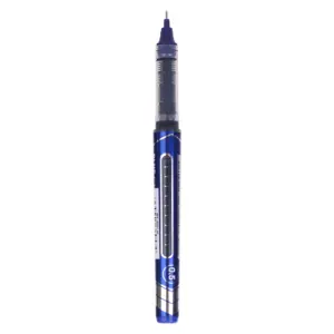 Deli Stationery Deli Roller Pen Bullet Tip 0.5mm Smooth Writing, Non-toxic, Constructed of ABS, AS and PC Material, Convenient Low Ink Indicator on Barrel Blue EQ20230