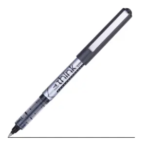 Deli Stationery Deli Roller Pen Bullet Tip 0.5mm Metal Pocket Clip, Smooth and Extra Longer Writing Length, Convenient Low Ink Indicator on Barrel Black Q20020