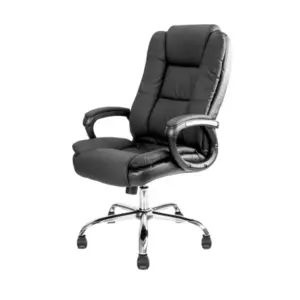 Deli Stationery Deli Office Chair, Fabric Upholstery, Comfortable Seating, Black 4913