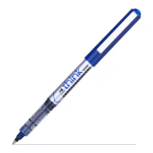 Deli Stationery Deli Roller Pen Bullet Tip 0.5mm Metal Pocket Clip, Smooth and Extra Longer Writing Length, Convenient Low Ink Indicator on Barrel Blue EQ20030