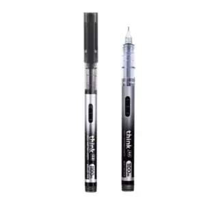 Deli Stationery Deli Roller Pen Needle Tip 0.5mm, Black, Pack of 12 EQ300-BK