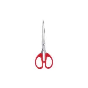 Deli Stationery Deli Scissors 180mm Red Comfortable Rubber Grip Handle, Stainless Steel Blade for Durable Use, Pointed Tip E6009