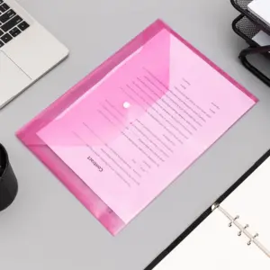 Deli Stationery Deli Office Folder File A4 Pink EF10442 (Pack of 3)