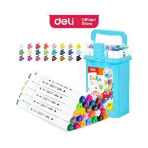 Deli Stationery Deli Sketch Marker Dual tips: bullet tip 1mm, chisel tip 5mm C187-24