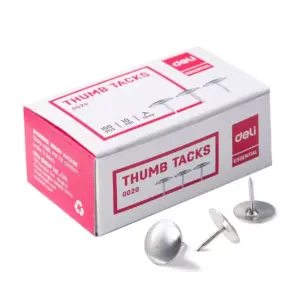 Deli Stationery Deli Thumb Tack 10mm 100pcs Pack of 2 E0020