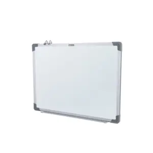 Deli Stationery Deli Whiteboard 90 x 60cm Made of Imported Galvanised Steel Backing Plate, Aluminum Frame for Longer Shelf Life, Thick Material for Greater Durability EV600