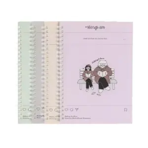 Deli Stationery Deli Spiral Notebook A5, 60 Sheets, Green/Grey/Orange/Purple, Pack of 4 EN061