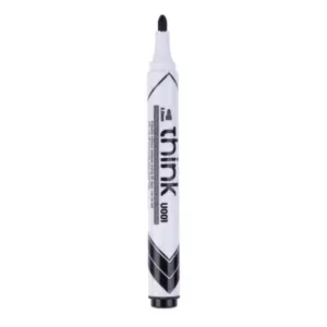 Deli Stationery Deli Whiteborad Marker Bullet 2.0mm Black Japanese Acrylic Tips, Wipe-able Ink on Non-absorbent Surfaces, Non-toxic Material EU00120