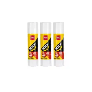 Deli Stationery Deli Stick Up Glue Stick 9g Strong Adhesive Performance, Acid-free, Solvent-free, and Photo-Safe Formula, Washable Glue E7101 (Pack of 3)