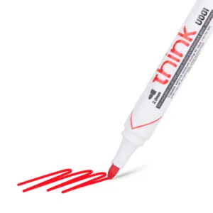 Deli Stationery Deli Whiteborad Marker Bullet 2.0mm Red Japanese Acrylic Tips, Wipe-able Ink on Non-absorbent Surfaces, Non-toxic Material EU00140