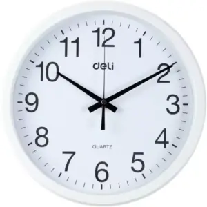 Deli Stationery Deli Wall Clock 31cm, Elegant Design, White E9005S-WH