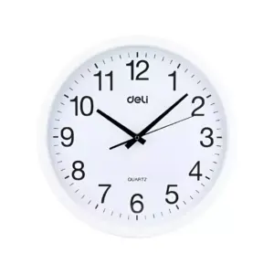Deli Stationery Deli Wall Clock 37cm, Silent & Elegant Style, White E9006S-WH