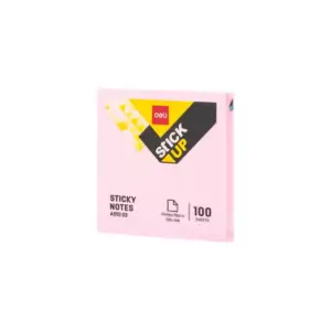 Deli Stationery Deli Sticky Notes 100 Sheets 76 x 76mm Strong and Long-lasting Adhesive but Remove-clean Notes, Repositionable, Stick on many Surfaces EA01303