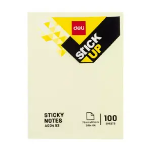Deli Stationery Deli Sticky Notes 76mm x 101mm, 100 Sheets, Yellow, Pack of 12 EA00453
