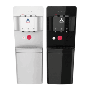 Delta Water Dispenser Hot & Cold, 3 Taps with Refrigerator Cabinet, Removable Drip Tray, Black Finish DWDN-2023.B