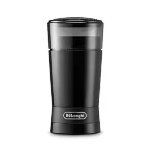 Delonghi De'Longhi Electric Coffee Grinder 170W Stainless Steel Blade, 90g Coffee Bean Capacity, Cup Warmer Passive Auto Shut-Off Milk System KG200.B