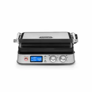 Delonghi Contact Grill Adjustable Temperature Cool Touch Handle 2000w Cgh1012d - 1 Set Of Plaste Grill And Griddle 3 Grill Positions Contact Grill Oven Grill And Open Grill