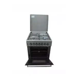 Delta Cooker 60x60cm, 3 Gas Burners + 1 Electric Plate, Electric Oven & Grill, Oven Light, Timer, Double Glass Door, Glass Lid, Stainless Steel Finish DGC-6031.BS