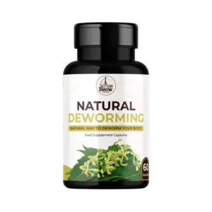Dhow Nature Foods Dhow Natural Deworming Capsules - 60 Capsules to Eliminate Intestinal Worms, Support Gut Health, and Promote Overall Well-Being.