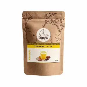 Dhow Nature Foods ​Dhow Organic Turmeric Latte Powder (Turmeric, Cardamom, Ginger, Chili Powder) 100g, Rich in Anti-Oxidants, 100% Gluten & Dairy Free, Natural Vegan Friendly