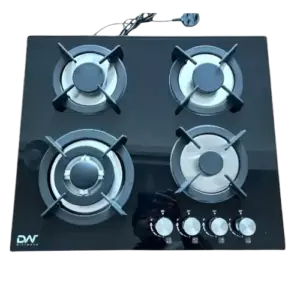 DigiWave Digi Wave Hob 4 Gas Burner with Auto Ignition 60x60x 8MM Tempered Glass DWGC 2002