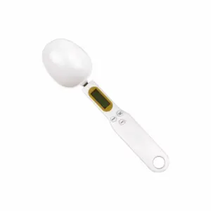 Classic Kitchen Electronic Digital Kitchen Measuring Spoon Scale 500g/0.1g Used for Milk, Tea, Flour, Spices and Seasoning with LCD Display White