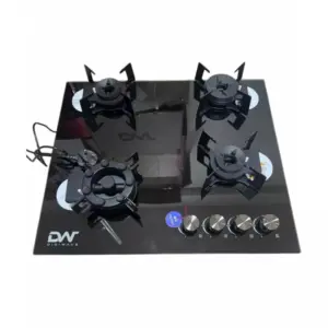 DigiWave Digi Wave 4 Gas Burner Foldable Hob – 60x60cm Tempered Glass with Auto Ignition DWGC 2020
