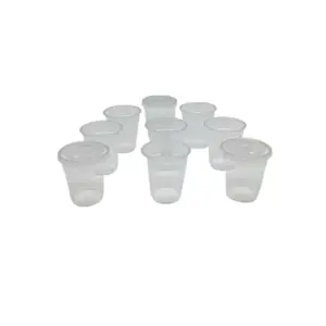 Eagle6 Disposable Glass 8oz with Flat Lid Clear (Pack of 50pcs x 20 Packs)