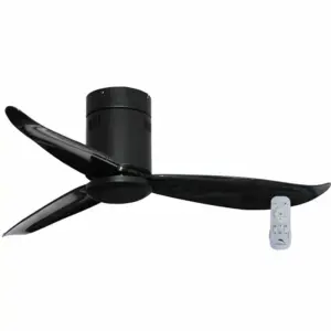 Dolphin Ceiling Fan 48" 3 ABS Blades 6 Speed Black Decorative Next Gen Energy Saving Technology UFH Remote Control ME-DCF48-3ADC-R