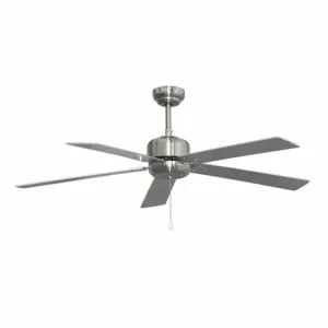 Dolphin Ceiling Fan 52" 5 MDF Blades 3 Speed Silver Decorative Fan Pull Chain Control ME-DCF52-5MAC-S