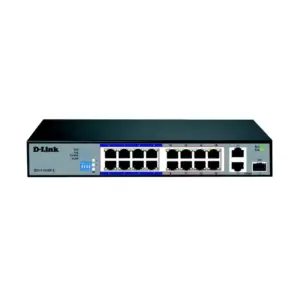 D-Link 16-Port 10/100 PoE+ Unmanaged Surveillance Switch with Base-T, Long Range 250m, 16 PoE Ports 150W DES-F1016P-E