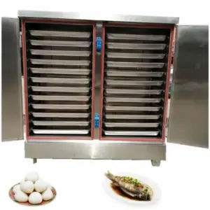 Remta Double Door Rice Steamer 24 Pans Heavy Duty Commercial Electric Rice Steaming Cabinet 380V 24KW 1440 x 640 x 1730 mm Industrial Kitchen Equipment EXACT079
