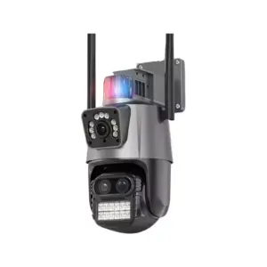 Generic Dual Screen Outdoor PTZ Camera 4K 8MP, WiFi, 8X Zoom, Three Lens, Dual Screen, Auto Tracking​, UK Plug