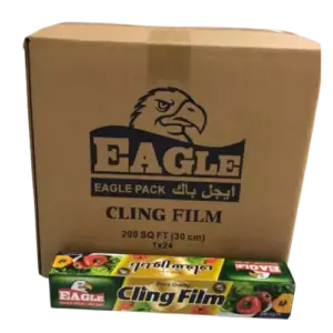 Eagle6 Disposable Cling Flim Roll 200 sqFt/30cm (Pack of 24 Boxes)