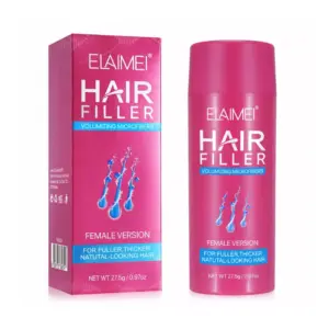 Faith ELAIMEI Hair Fiber Powder - Long-Lasting Instant Hair Loss Cover-Up and Thickener, Natural Undetectable Hair Toppers for Women, 27.5g (BLACK).