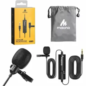 Faith Microphone Electret Condensor 3.5mm Lavalier Tie-Clip On Lapel Omnidirectional