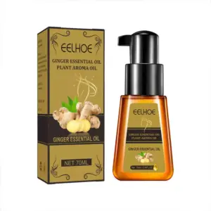 Faith Eelhoe Natural Ginger Slimming Essential Oil 70ml – Fat Burn & Massage Oil for Lymphatic Drainage, Metabolism Boost & Full-Body Slimming
